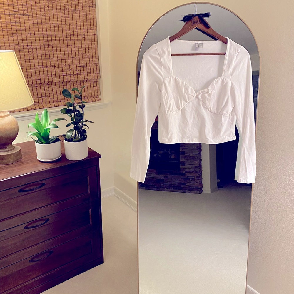 ASOS long sleeve sweetheart crop top, size 12